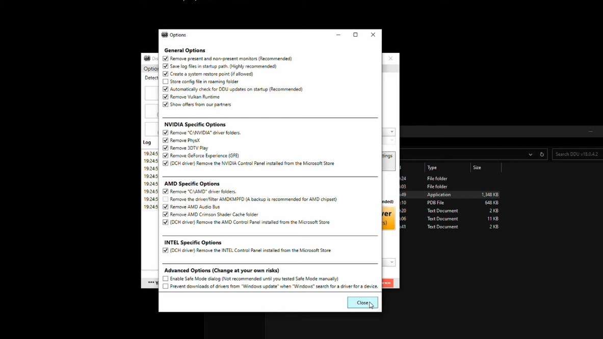 Display Driver Uninstaller (DDU) step 5: block Windows from restoring a generic driver